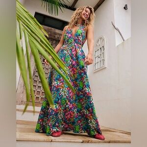 Free People Saffron Vibrant Floral Maxi Dress